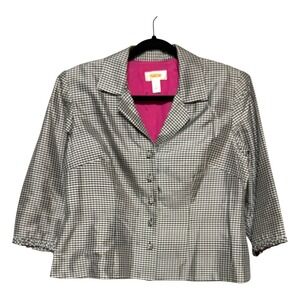 Talbots Petites Vintage Silk Blazer Womens Size 10 Parisian‎ Chic Preppy Luxe